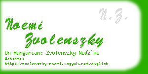 noemi zvolenszky business card